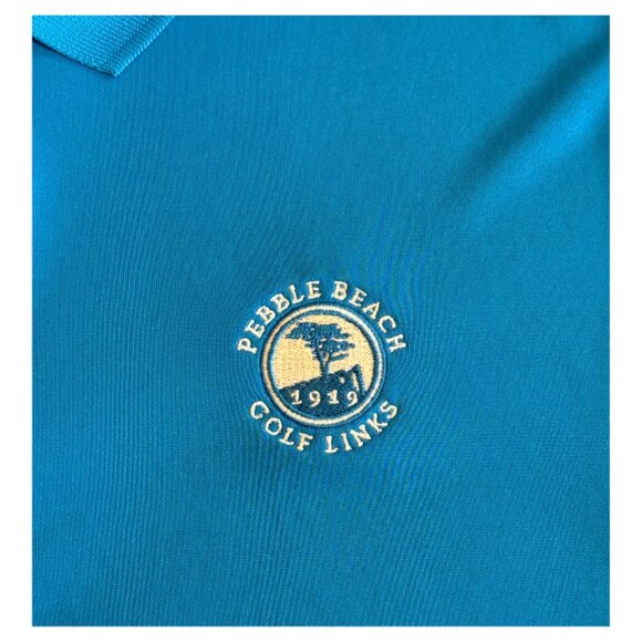 Pebble Beach Golf Men's Performance Polo by Adidas Bright Blue Size L NWT - Picture 5 of 6